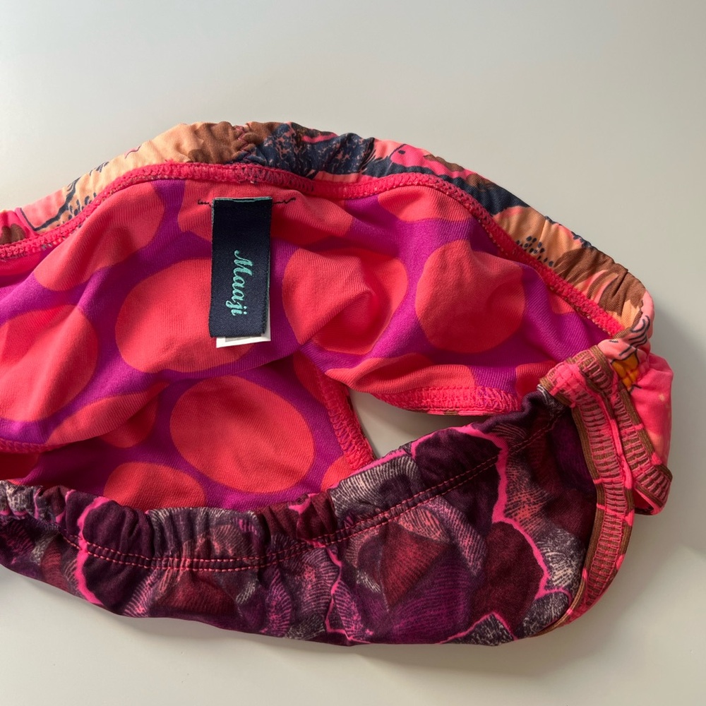 NWOT Maaji Ruched Cheeky Pink Floral Bikini Bottoms - Picture 3 of 7